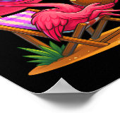 Summer Vibes Pink Flamingo Beach Palm Tree Summer  Poster (Ecke)