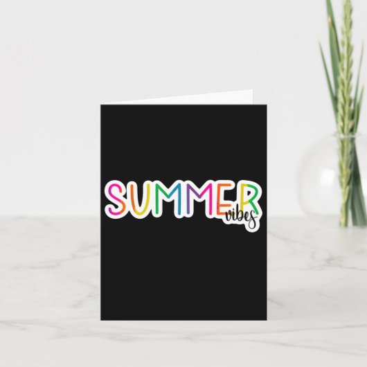 Summer Vibes Rainbow Design Sticker Karte (Vorderseite)