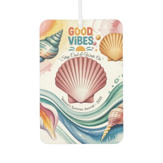 Summer Vibes Retro Beach Illustration Autolufterfrischer (Vorderseite)