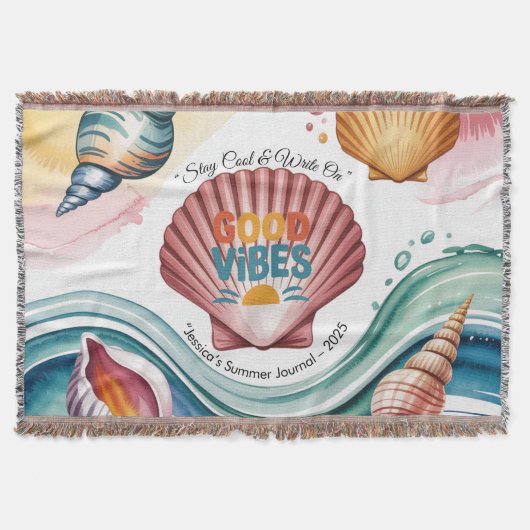 Summer Vibes Retro Beach Illustration Decke (Vorderseite)