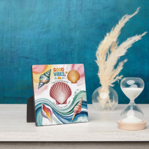 Summer Vibes Retro Beach Illustration Fotoplatte