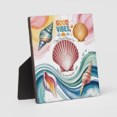 Summer Vibes Retro Beach Illustration Fotoplatte (Vorderseite)