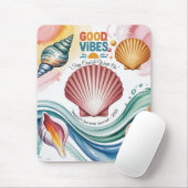 Summer Vibes Retro Beach Illustration Mousepad (Mit Mouse)