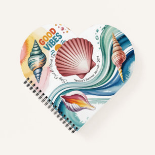 Summer Vibes Retro Beach Illustration Notizblock