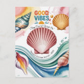 Summer Vibes Retro Beach Illustration Postkarte (Vorderseite)