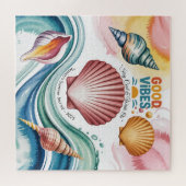 Summer Vibes Retro Beach Illustration Puzzle (Horizontal)