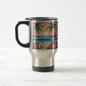 Summer Vibes Retro Beach Illustration Reisebecher (Links)