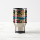 Summer Vibes Retro Beach Illustration Reisebecher (Mittel)