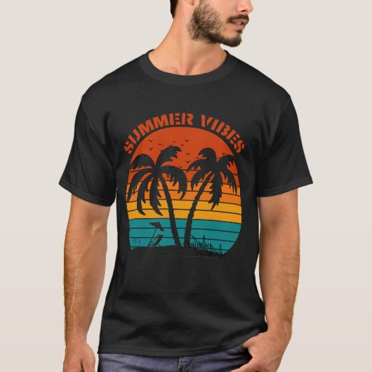 Summer Vibes Retro Beach T-Shirt (Vorderseite)