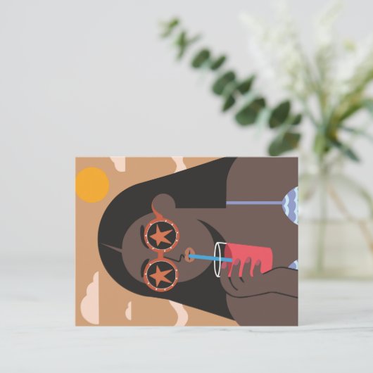 Summer Vibes - Retro Pop Postkarte (Stehend Vorderseite)