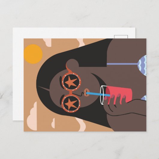 Summer Vibes - Retro Pop Postkarte (Vorne/Hinten)