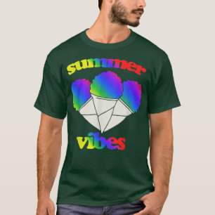 Summer vibes retro Regenbogenschneekegel T s 80er T-Shirt