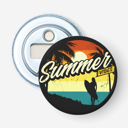 Summer Vibes Retro Silhouette Flaschenöffner (Vorderseite)