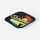 Summer Vibes Retro Silhouette Pappteller (Gewinkelt)