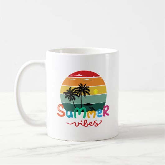 Summer Vibes Retro Sunset Kaffeetasse (Links)