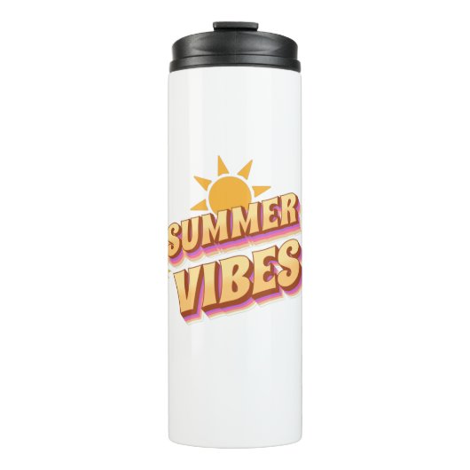 Summer Vibes Retro Thermosbecher (Vorderseite)