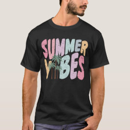 Summer Vibes Retro Tropical Summer Palm Tree T-Shirt