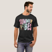 Summer Vibes Retro Tropical Summer Palm Tree T-Shirt (Vorne ganz)