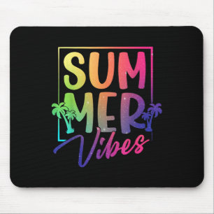 Summer Vibes Retro Tropical Sunset Palmen Beac Mousepad