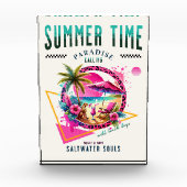 Summer Vibes, rosa Leopard Design für Beach Days Fotoblock (Vorderseite)