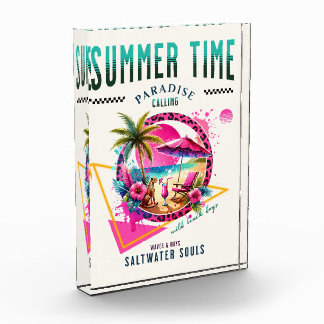 Summer Vibes, rosa Leopard Design für Beach Days Fotoblock