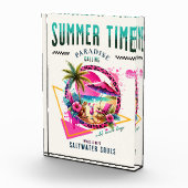 Summer Vibes, rosa Leopard Design für Beach Days Fotoblock (Rechts)