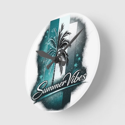Summer Vibes Runde Wanduhr (Winkel)