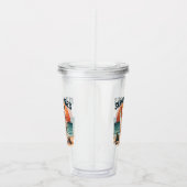 Summer Vibes Skeleton Surfer Sunset Beach Design Acryltrinkbecher (Rechts)
