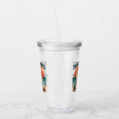 Summer Vibes Skeleton Surfer Sunset Beach Design Acryltrinkbecher (Links)
