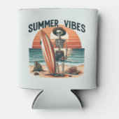 Summer Vibes Skeleton Surfer Sunset Beach Design Dosenkühler (Vorderseite)