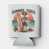 Summer Vibes Skeleton Surfer Sunset Beach Design Dosenkühler (Rückseite)