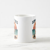 Summer Vibes Skeleton Surfer Sunset Beach Design Kaffeetasse (Mittel)