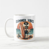 Summer Vibes Skeleton Surfer Sunset Beach Design Kaffeetasse (Links)