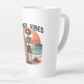Summer Vibes Skeleton Surfer Sunset Beach Design Milchtasse (Rechte Ecke)