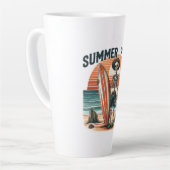 Summer Vibes Skeleton Surfer Sunset Beach Design Milchtasse (Linke Ecke)