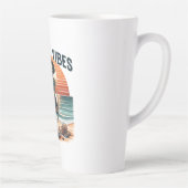 Summer Vibes Skeleton Surfer Sunset Beach Design Milchtasse (Rechts)