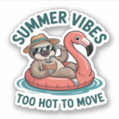Summer Vibes Sloth Funny Lazy Float 2 Aufkleber (Vorderseite)