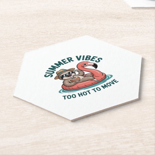 Summer Vibes Sloth Funny Lazy Float 2 Untersetzer (angewinkelt)