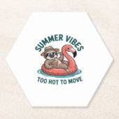Summer Vibes Sloth Funny Lazy Float 2 Untersetzer (Vorderseite)