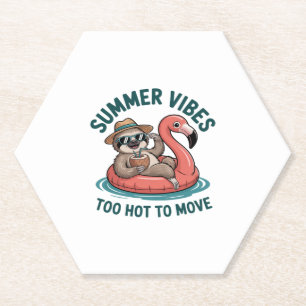 Summer Vibes Sloth Funny Lazy Float 2 Untersetzer