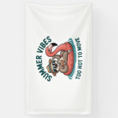 Summer Vibes Sloth Funny Lazy Float Banner (Vertikal)