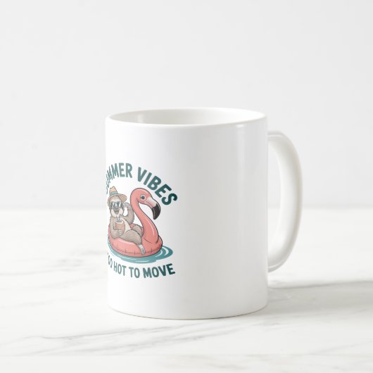 Summer Vibes Sloth Funny Lazy Float Kaffeetasse (VorderseiteRechts)