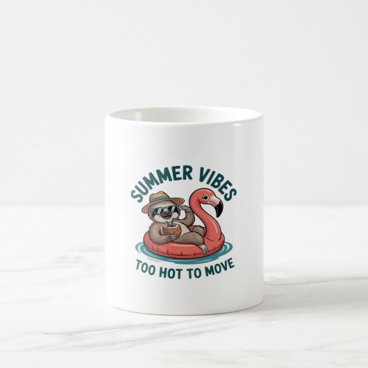 Summer Vibes Sloth Funny Lazy Float Kaffeetasse (Mittel)