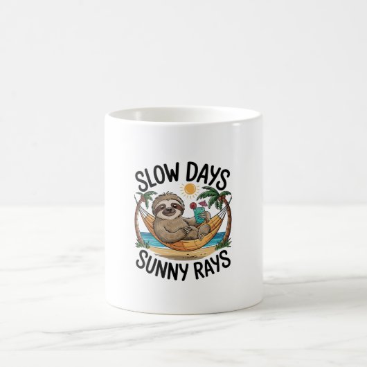 Summer Vibes Sloth Funny Lazy Float Kaffeetasse (Mittel)