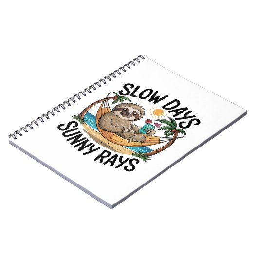 Summer Vibes Sloth Funny Lazy Float Notizblock (Linke Seite)