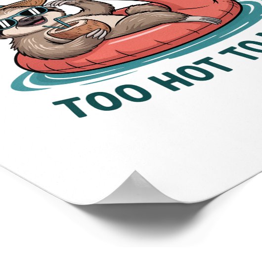 Summer Vibes Sloth Funny Lazy Float Poster (Ecke)