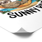 Summer Vibes Sloth Funny Lazy Float Poster (Ecke)
