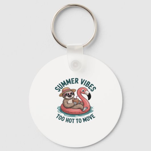 Summer Vibes Sloth Funny Lazy Float Schlüsselanhänger (Vorderseite)