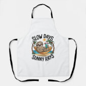 Summer Vibes Sloth Funny Lazy Float Schürze (Vorderseite)