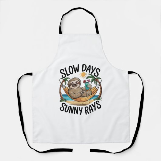 Summer Vibes Sloth Funny Lazy Float Schürze (Vorderseite)